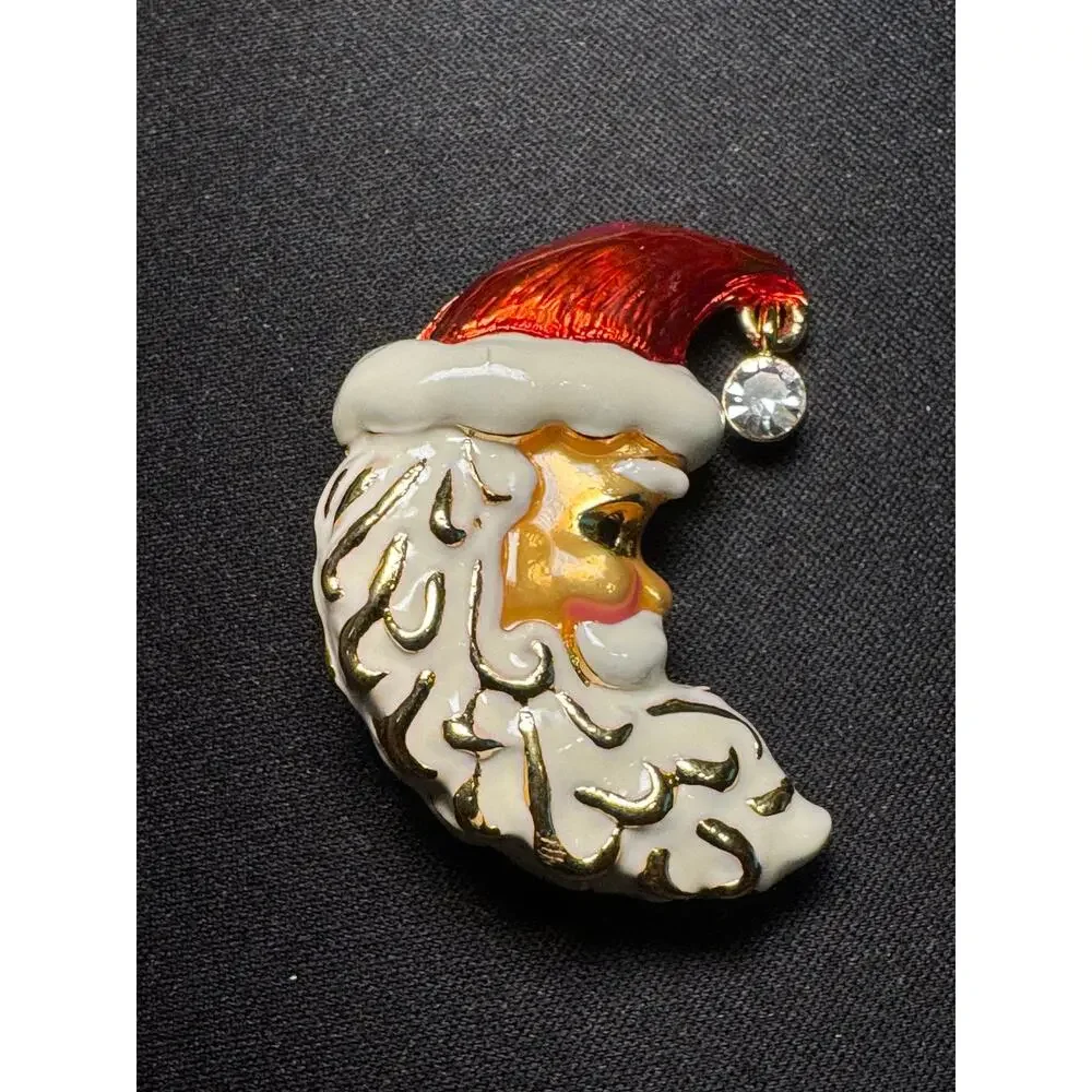Vintage Christopher Radko Enamel Santa Claus Brooch